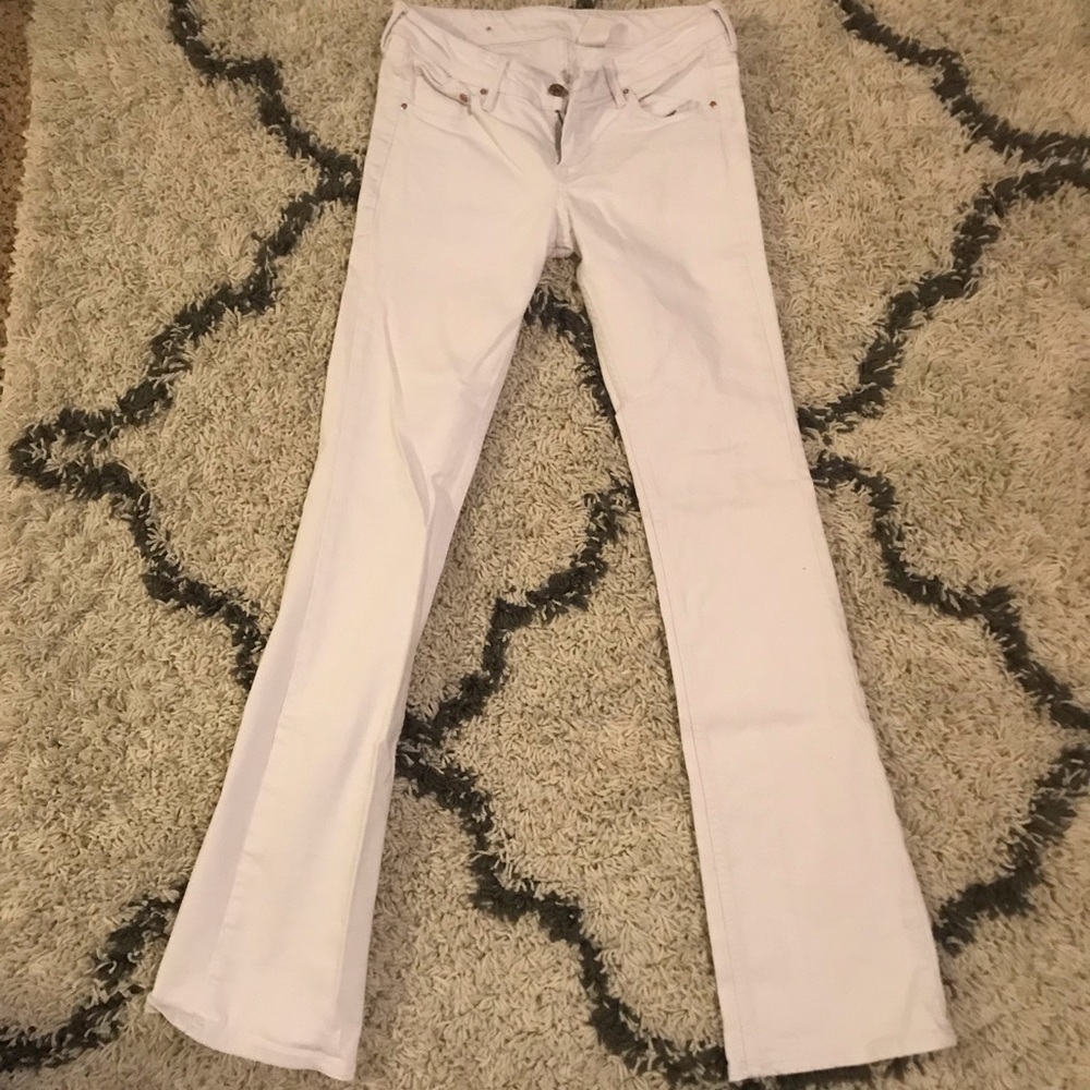 White flare boot cut jeans